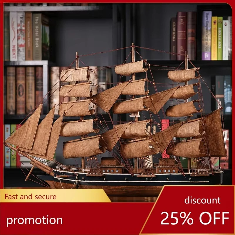 sailing boat ornament - finished model, handmade simulated wooden craft
