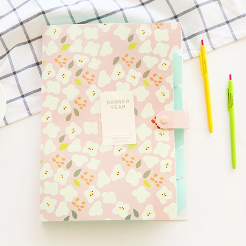Picture 3: Flower File Folder 6 Pocket Expandable Folder Letter Size Document Organiser Expanding File Organiser Sorting Folder