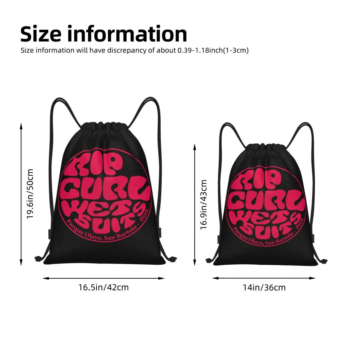 Ripped Curls Drawstring Backpack Sports Gym Sackpack String Bags for Cycling