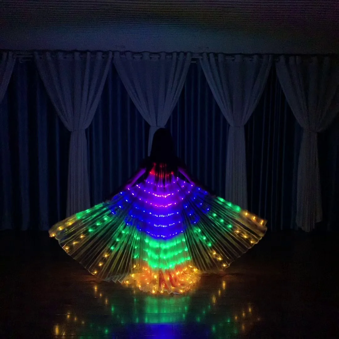 New Belly Dance LED Wings Adult Fluorescent Butterfly Isis Wings Belly Dancing Bellydance Carnival Led Costumes Shows