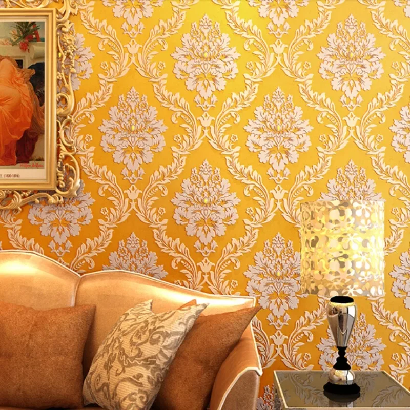 European Style Three-dimensional Thickened Non-woven Wallpaper Living Room Bedroom Background Wall Wallpaper