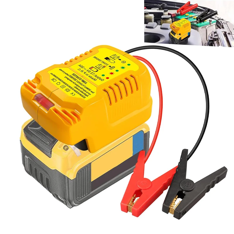 자동차 점프 스타터 어댑터, DeWalt 18V 20V 배터리용, DCB204 DCB206, 11AWG 점프 키트 케이블, 헤비 듀티 자동차 부스터 케이블