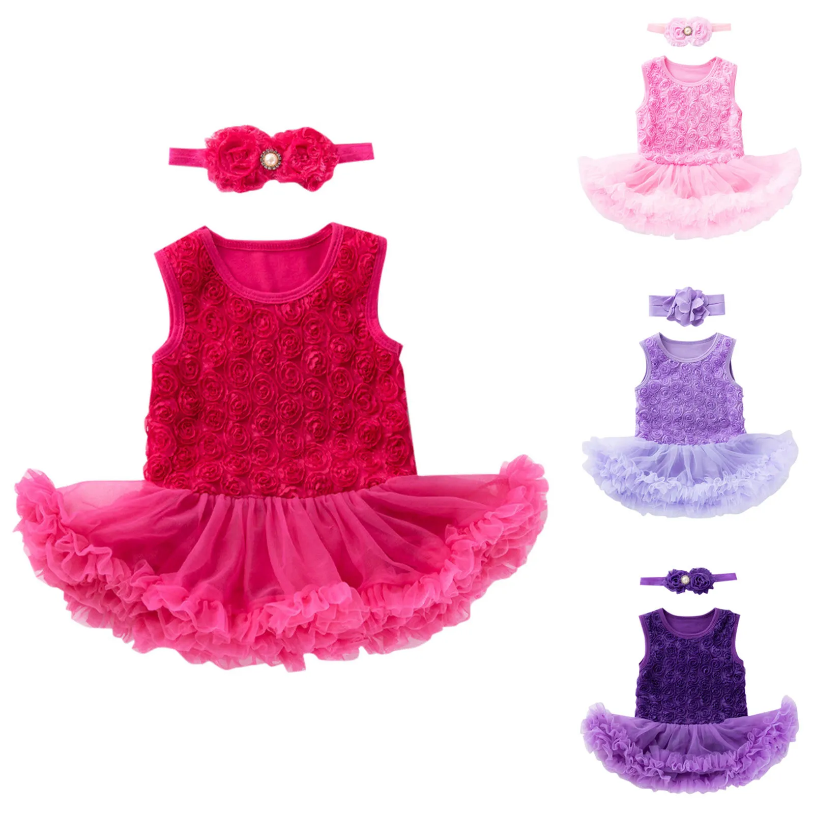 Newborn Baby Girls Clothes&Tutu Dresses Summer Princess Tulle Bodysuits Romper Skirt Birthday Party 3 6 9 12 months roupa babe