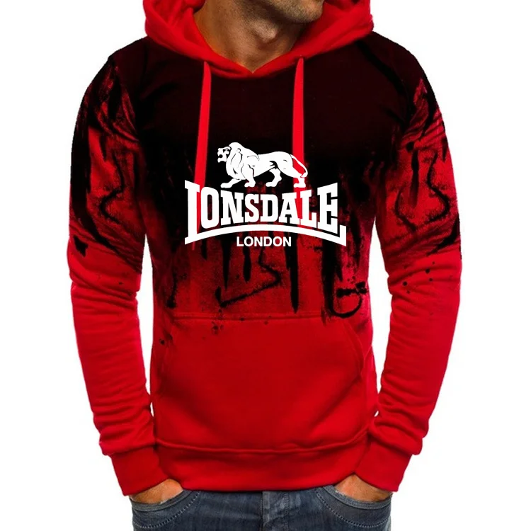 LONSDALE-Sweat à capuche unisexe, pull imprimé à la mode, vêtements de rue confortables, haut en alliage Hip Hop, automne, hiver, meilleures ventes