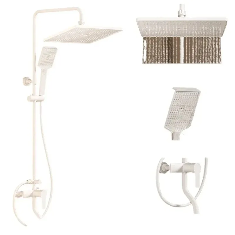 

CS milk white shower shower set cream wind constant temperature digital rain bath household bath bathroom pressurized