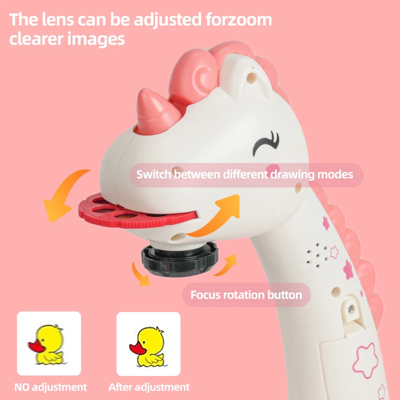 Giraffe kinderprojector tekentafel, multifunctioneel educatief tekenspeelgoed voor kinderen met draagbare koffer, ideaal verjaardagscadeau