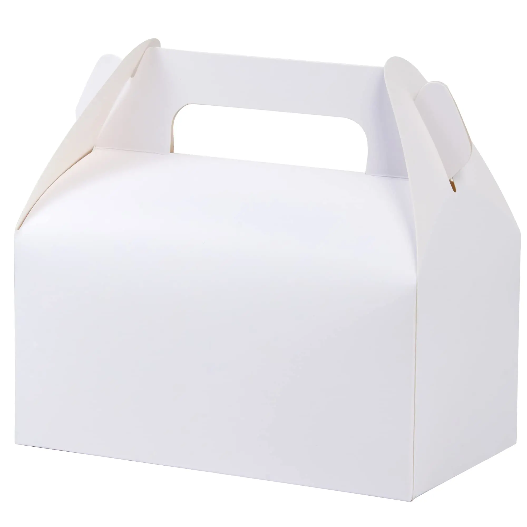 10pcs Large Gable White Gift Boxes with Handles Baking Boxes Snack Paper Lunch Takeaway Wedding Party Halloween Christmas