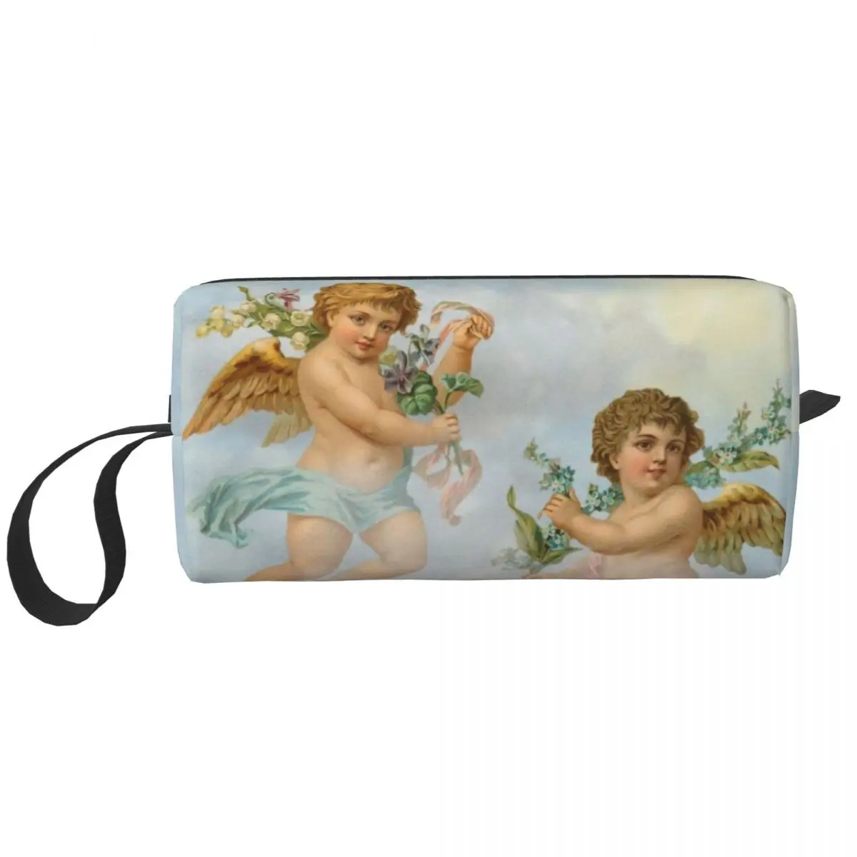 Cupid Angels In Heaven Travel Cosmetic Bag Aesthetic Renaissance Angels Toiletry Makeup Organizer Ladies Beauty Storage Dopp Kit