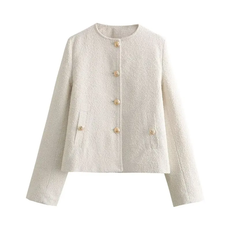 2026 Autumn Winter Short Texture Design Commute Women's Jacket Versatile Outerwear Regular Length Other Material 100%