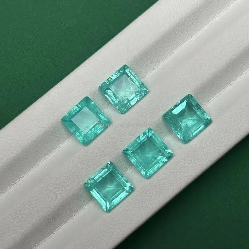 Ruihe Wholesale Price Fashion Paraiba Color Fusion Stone Squre Shape Loose Gemstones for DIY Jewelry Making Charm