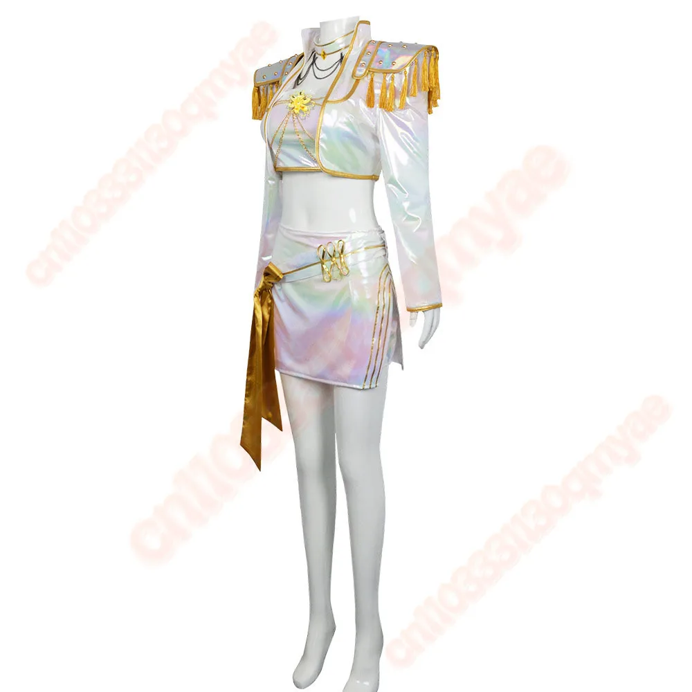 애니메이션 K팝 데몬 헌터즈 조이 루미 미라 코스프레 의상 화이트 PU 가죽 유니폼 롤플레잉 파티 할로윈 카니발 의상