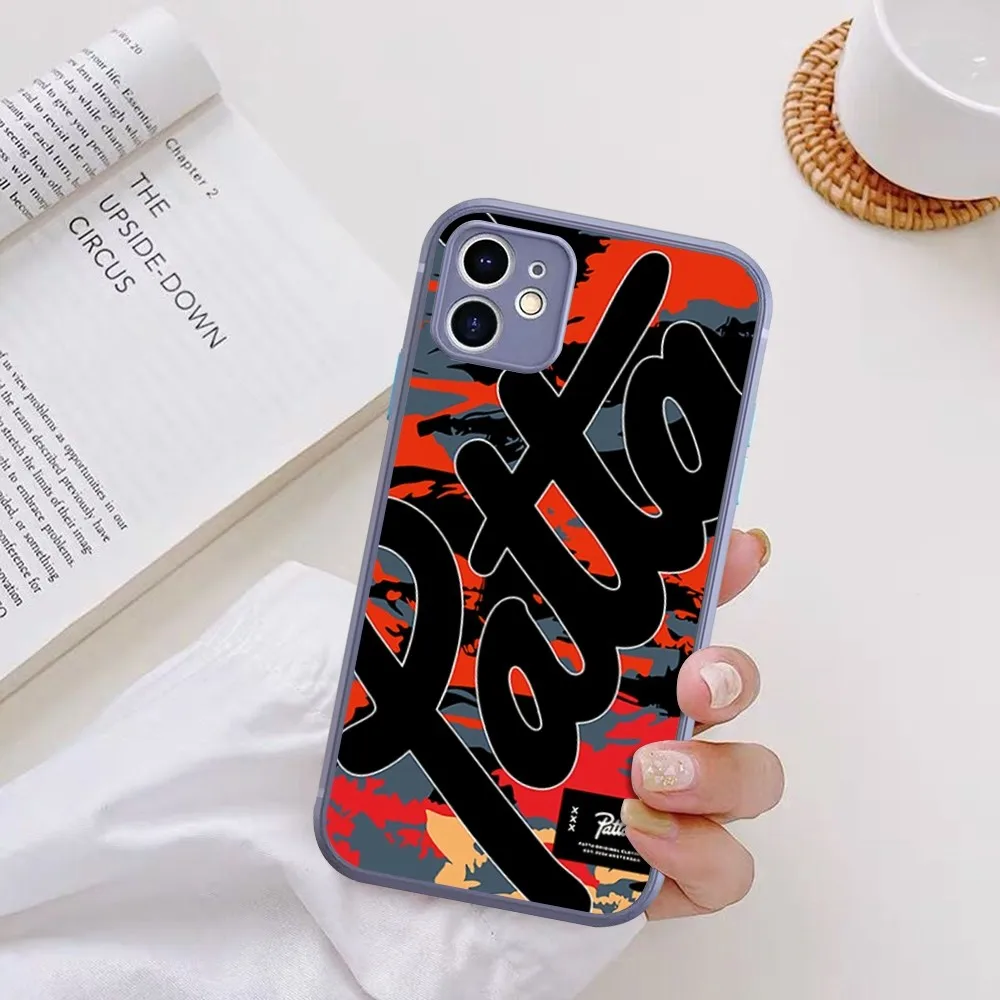 Fashion P-patta. Phone Case For iPhone 14 X XR XS 7 8 Plus 11 12 13 pro MAX 13mini Matte Shockproof Case