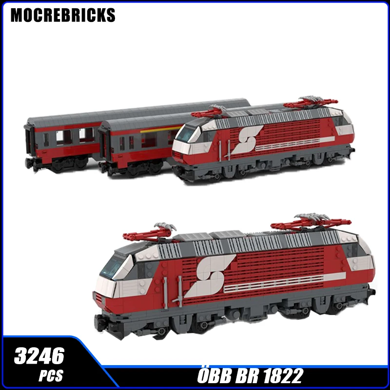 MOC High-Tech Eurocity Passenger Train Building Block Classic Intercity Electric Locomotive Carriage Set DIY Model Brick Boy Toy