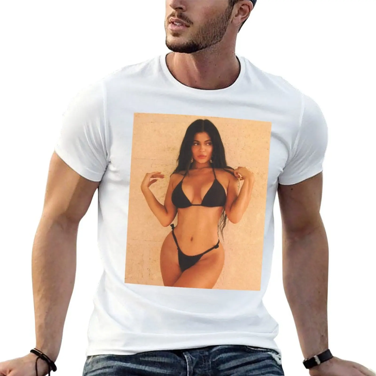 

Футболка Кайли Дженнер, футболки для мужчин, облегающие футболки для мужчин, хлопковые забавные футболки, темный юмор, футболка