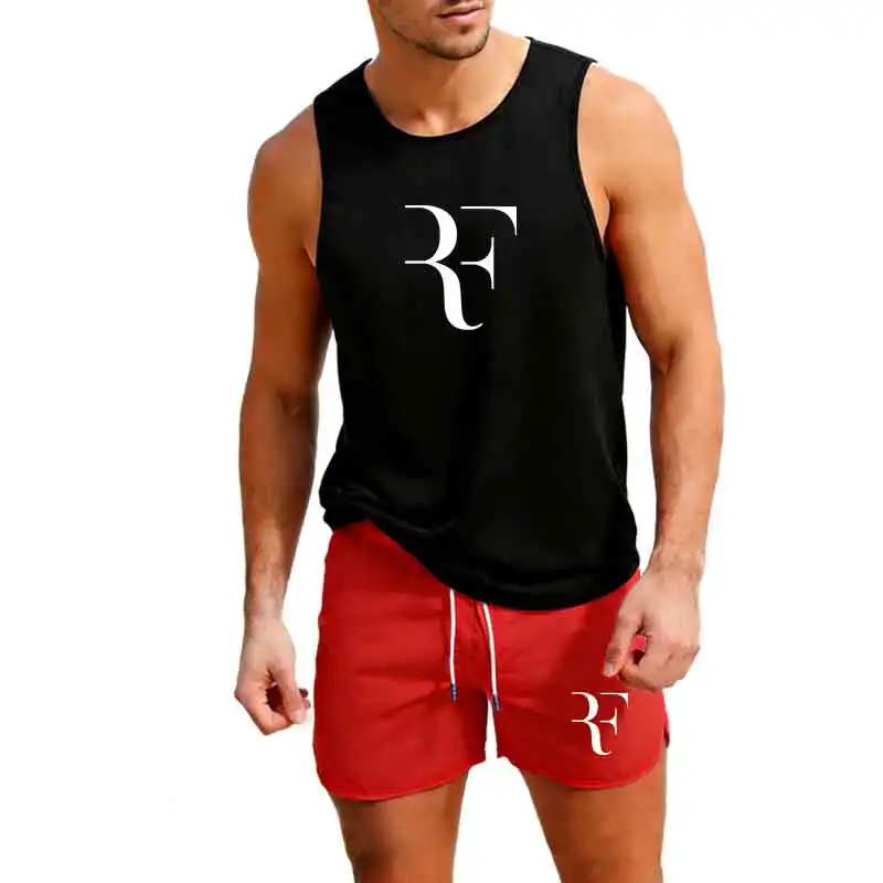 

Outdoor Jogging Sportswear 2026 Men's Vest+Shorts 2-Piece Summer Casual Fashion Trend Set Beach Surfing Men's Suit European size