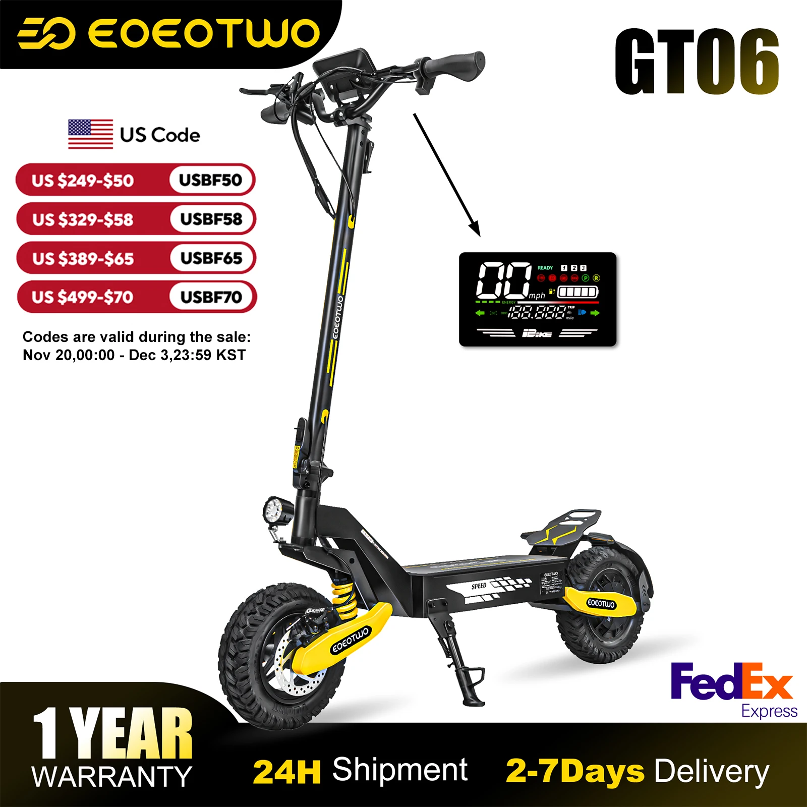 

EOEOTWO GT06 Electric Kick Scooter Powerful Motor,Long Range,28mph Top Speed,Dual Suspensions,Scooter for Adults+1 Year Warranty