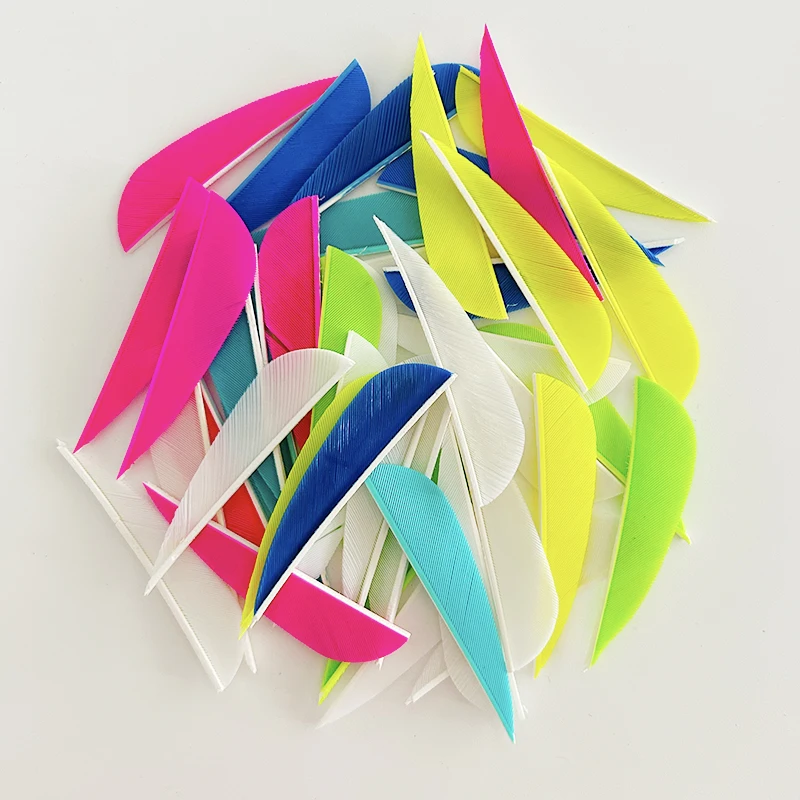 100pcs Arrows 2.5inch Turkey Feathers Fletching Archery Fletches for Hunting Arrows Accessories DIY Parabolic Right Wing