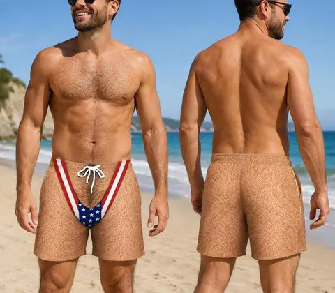 Calções de Banho Masculinos, Calções de Banho Patrióticos Engraçados, Calções de Banho com Estampa de Bandeira Estilo EUA, Calções de Praia de Verão, Calções Ousados Moto