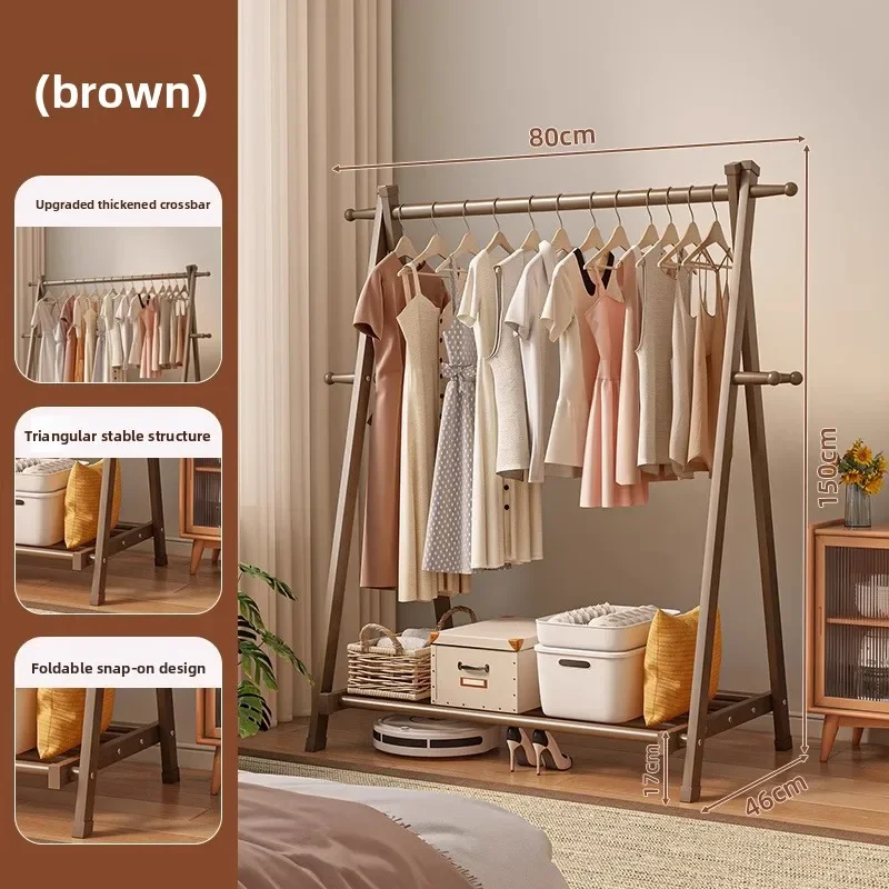 Solid Wood Coat Rack Floor-to-ceiling Household Hanger Bedroom Room Beech Clothes Drying Rack Indoor Simple Vertical Pole