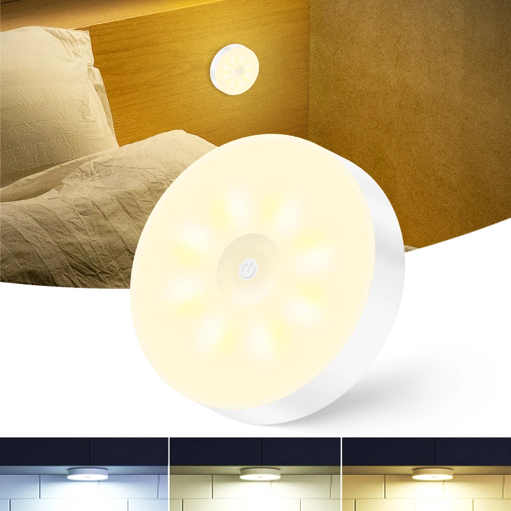 LED Puck Lights, Rechargeable Closet Light with 3 Color Temps, Under Cabinet Lighting, Dimmable Night Lamps for Counter Shelves