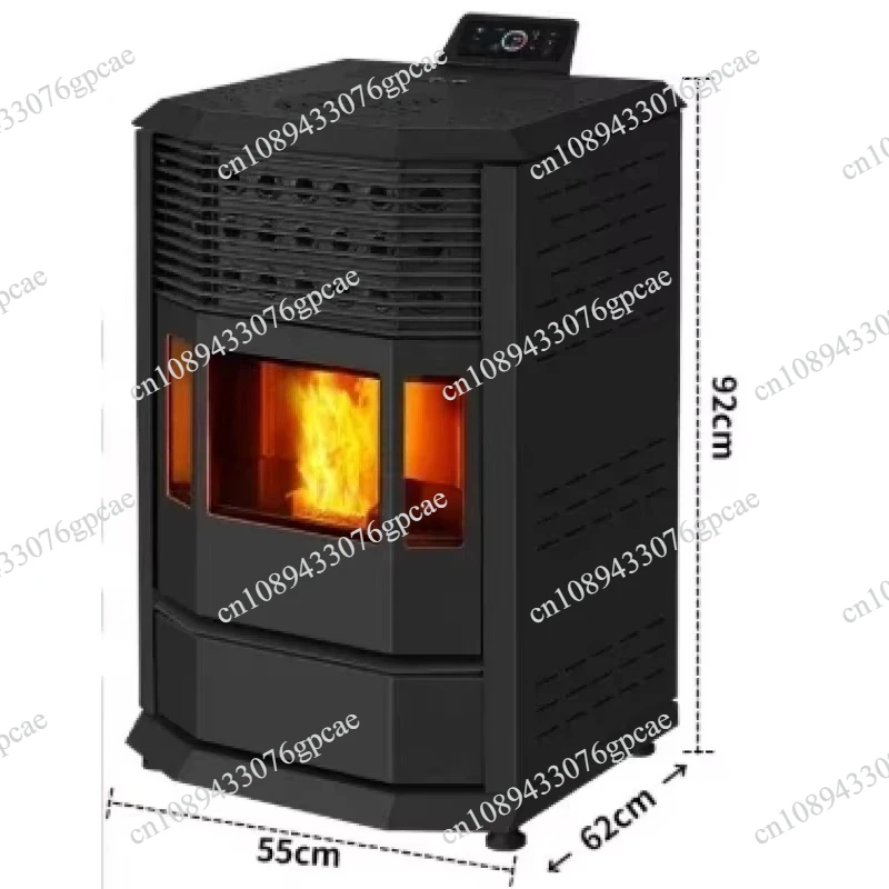 10KW Automatic Modern Indoor Wood Burner Biomass Pellet Stove Central Water Heating Free-Standing For Home Firepla