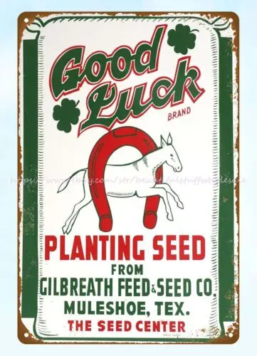 discount home decor stores Good Luck Planting Seed metal tin sign