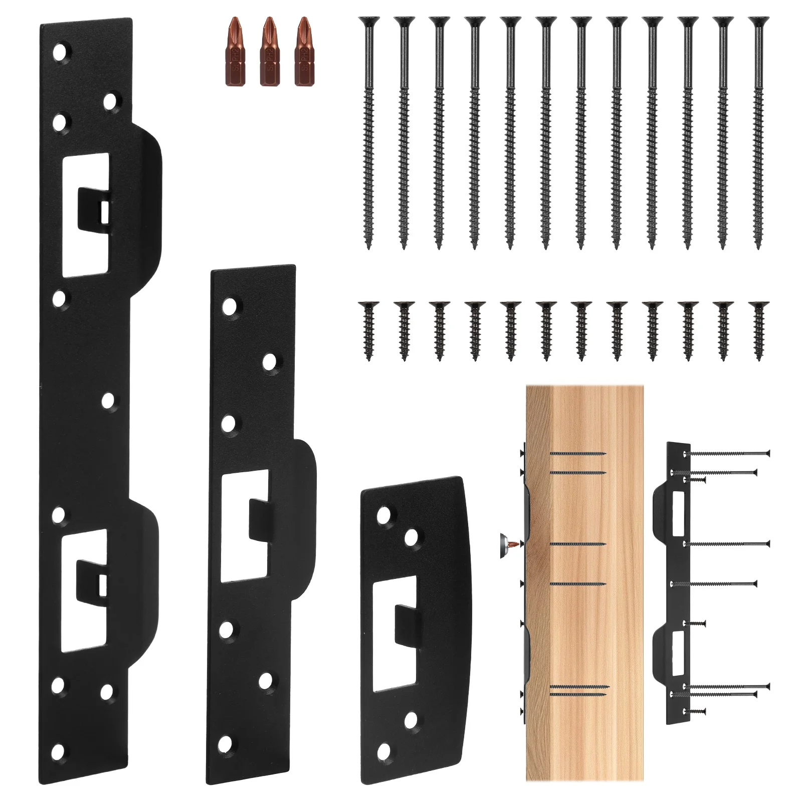

Комплект из 3 усиленных накладок на дверные петли из нержавеющей стали для защиты от ударов, прочная сменная фурнитура для входной двери