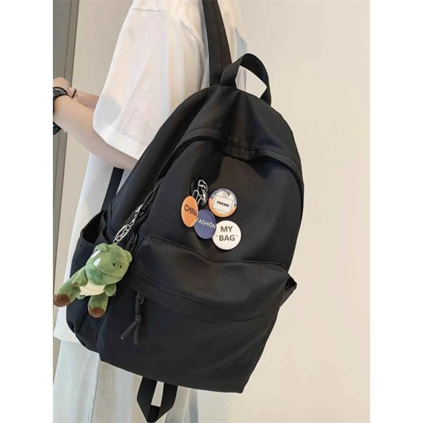 

Casual Large Capacity Travel Backpack Men's Simple Style Double Shoulder Bag for Junior High School Students University Students