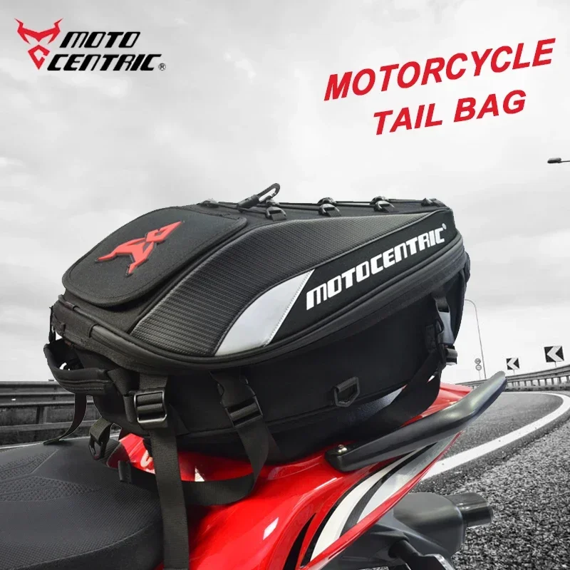 

MOTOCENTRIC Motorcycle Back Seat Bags Waterproof Tail Bag Rear Seat Bag Multifunctional Motorbike Helmet Bag Moto Rider Backpack