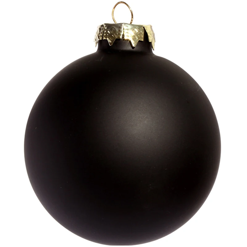 

5 Pieces x Home Event Party Christmas Xmas Decoration Ornament Painted Matte Finish Black Glass Ball