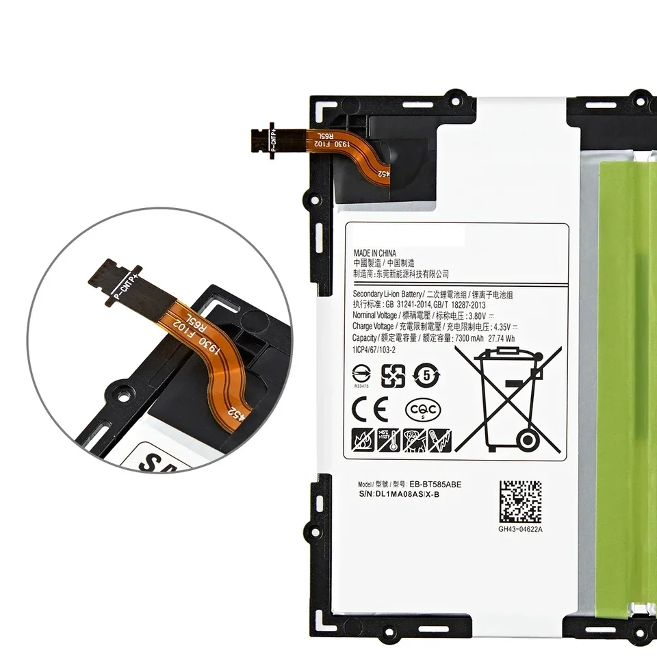 Batería nueva de tablet EB-BT585ABE 7300mAh para Samsung Galaxy Tab A 10.1 2016 T580 SM-T585C T585 T580N 3