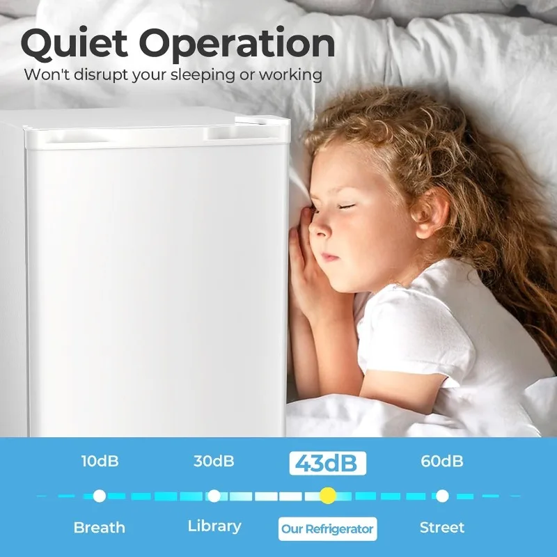 نجم القطب الجنوبي 3.2 قدم مكعب. ثلاجة صغيرة مع فريزر، ثلاجات صغيرة مع منظم حرارة قابل للتعديل، ضوضاء منخفضة، موفرة للطاقة