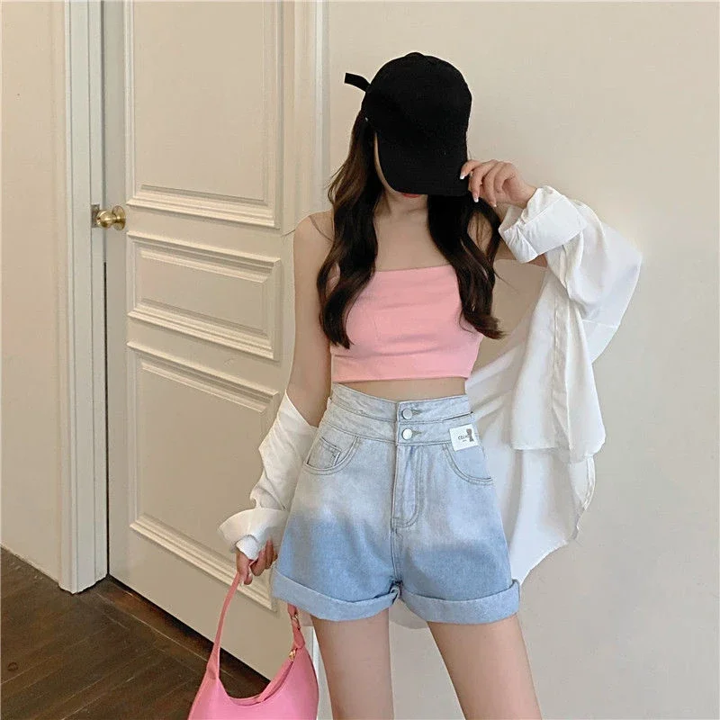 

Summer Classic Designer High Waist Short Jean Pants Woman Crimping Denim Shorts for Women Y2k Vintage Cheap XL Harajuku Jorts
