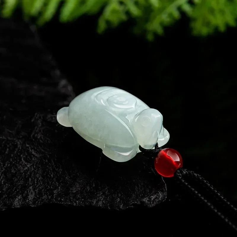 

Jiale/Natural Burmese Jade longevity Lucky Money Turtle Pendant Fine Jewelry Accessories Emerald Necklace Men Women Fashion Gift