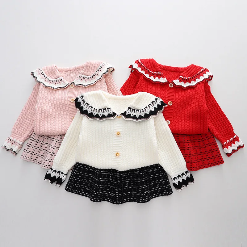 

Girl's sweater suits autumn knitting dress female treasure of new fund of 2023 autumn winters two-piece long sweaters skirts