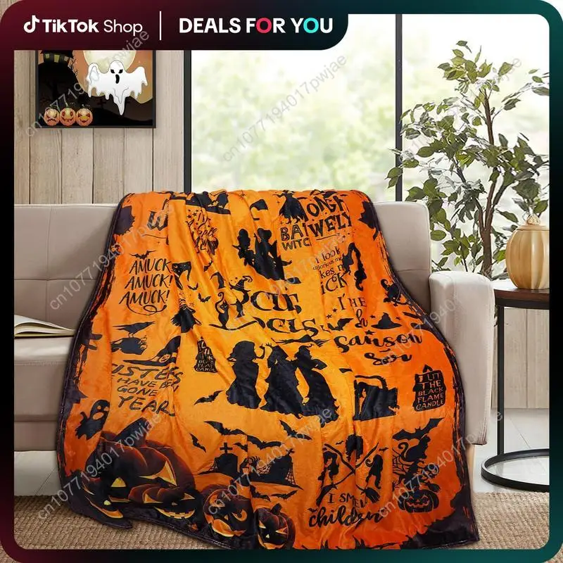

SPXUBZ Movie Witch Blanket Halloween Throw Blankets for Women Witch Flannel Fleece Blankets for Couch Sofa Bed Bedroom Chair Dec