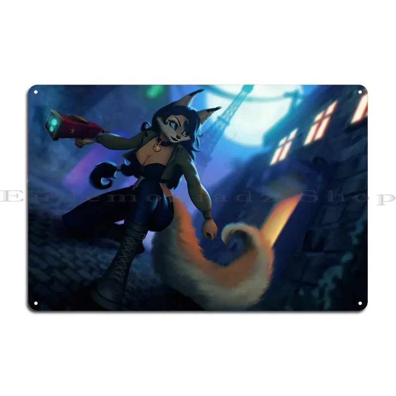 Carmelita Fox Sly Cooper Metal Plaque Retro Printed Kitchen Kitchen Decoration Tin Sign Poster