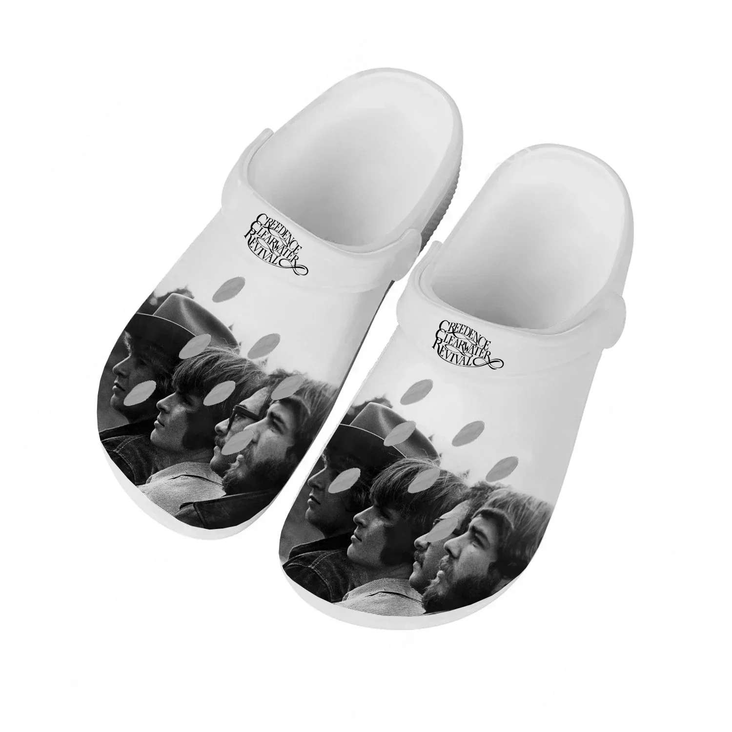 

Водные туфли Creedence Clearwater Revival, модные сабо для дома и сада для мужчин и женщин, индивидуальные сандалии, пляжные дышащие тапочки с отверстиями