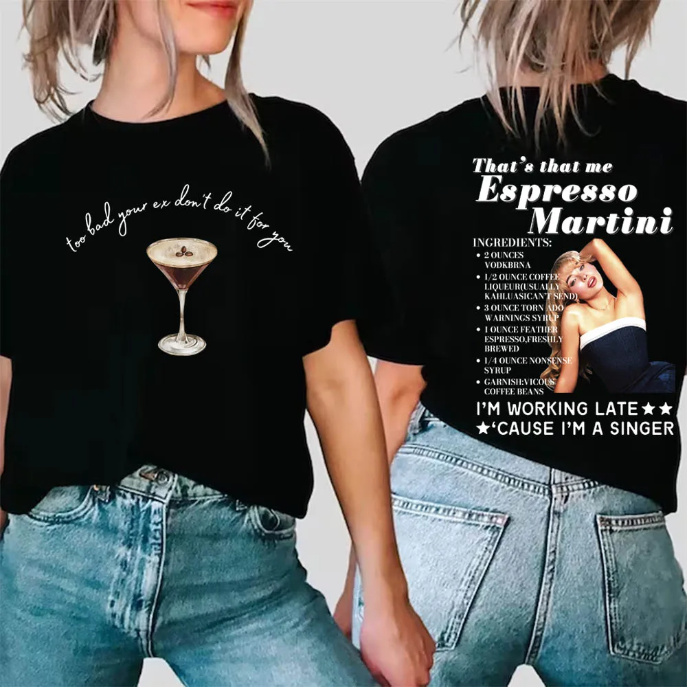 Sabrina Carpenter Harajuku Unisex Short Sleeve Espresso Album Shirts Sabrina Carpenter Merch T-Shirts