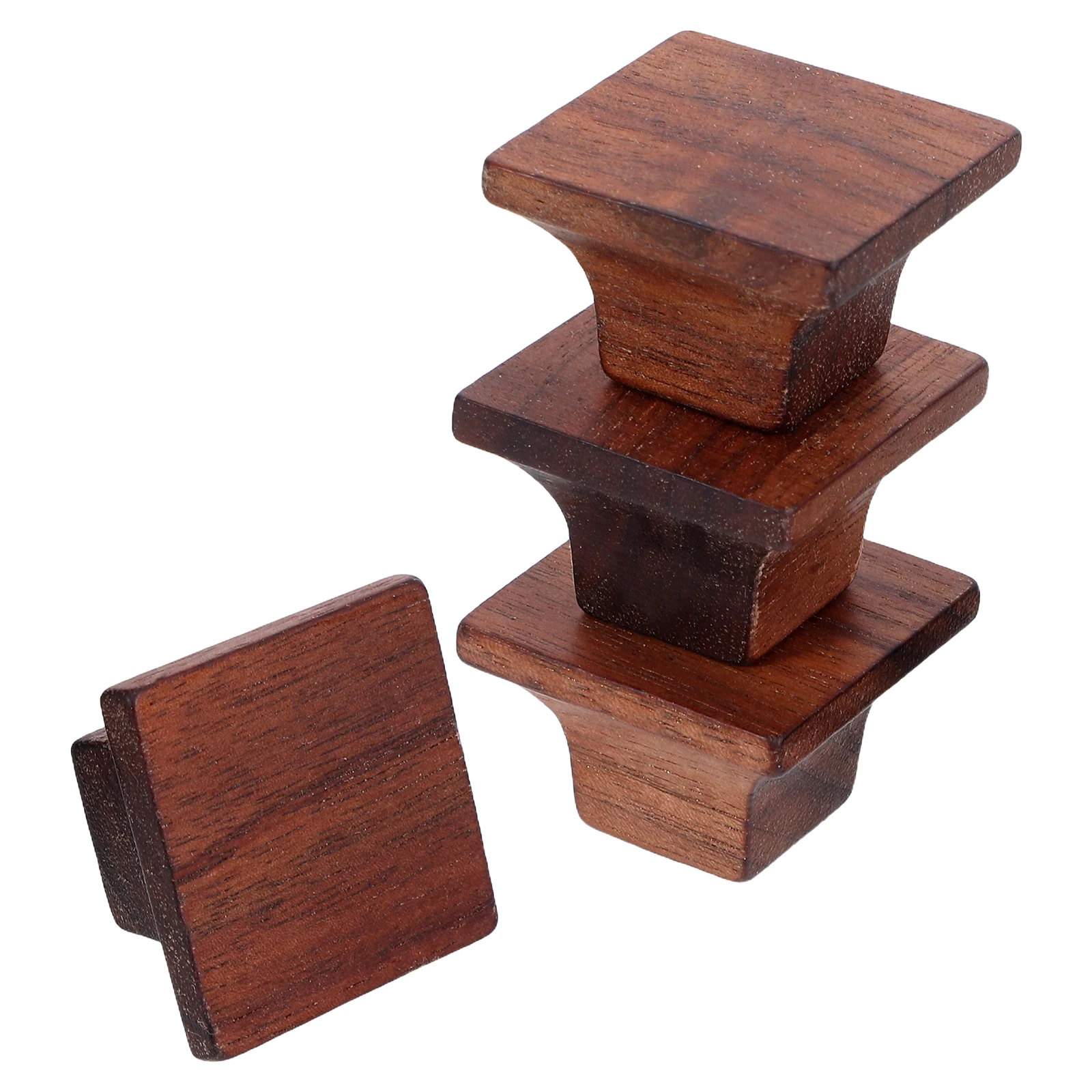 

4pcs Square Wooden Drawer Knobs Pulls Handles Cabinet Furniture Drawer Solid Black Walnut Wood Handles For Wardrobe Hardware