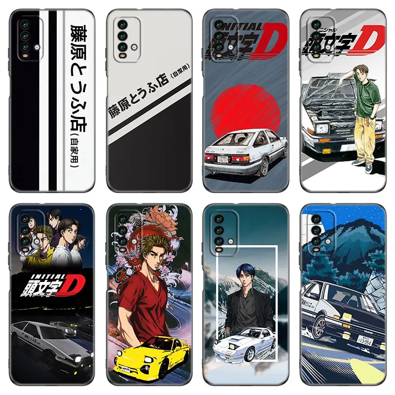 Initial D AE86 Phone Case For Xiaomi Redmi 7A 8A 9A 10A 9C 10C 9i 10X K20 Note 5 6 Pro 9T Mi A2 8 10 Lite A3 Mix 3 Black Cover