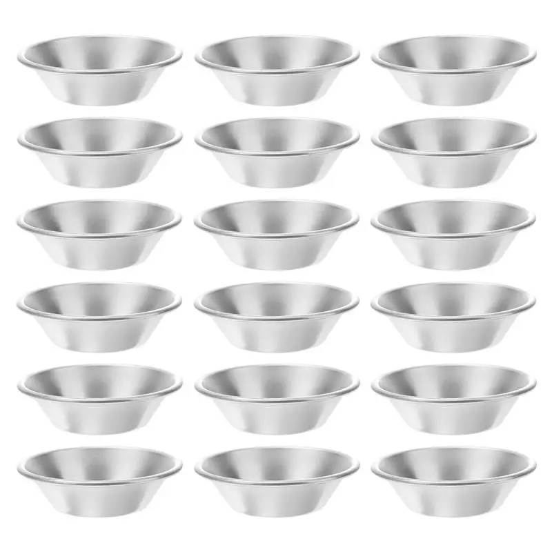 25 Pcs Aluminum Alloy Egg Tart Molds Round Cupcake Mini Tiny Pie Baking Molds Reusable Muffin Baking Cups Cake Cookie Bakeware