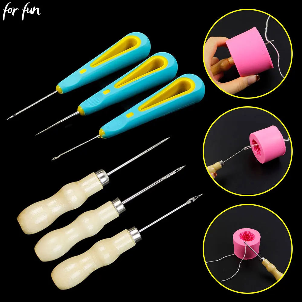 For Fun DIY Candle Making Punch Tool Round Hole Cone Crochet Hand Drill for Silicon Mold Practical Gadget Candle Auxiliary Tools