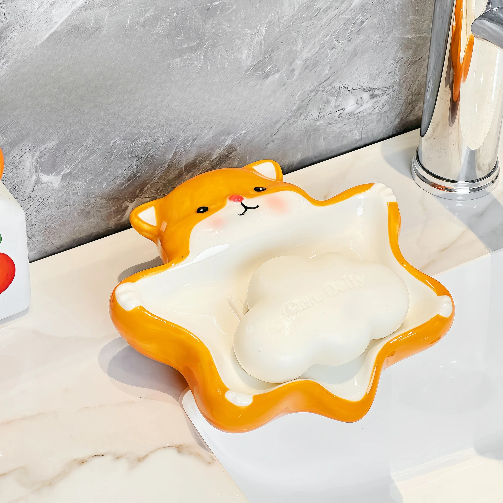 

Creative Fox Soap Box Household Toilet Drain Rack Soap Box Bathroom Washstand Cute Children's Soap Rack