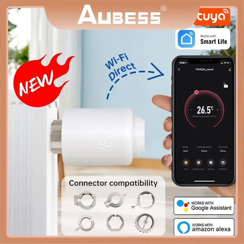 Tuya TRV ZigBee/Wifi Smart Thermostat Radiator Programmable Thermostatic Actuator Heating Remote Controller Alexa Google