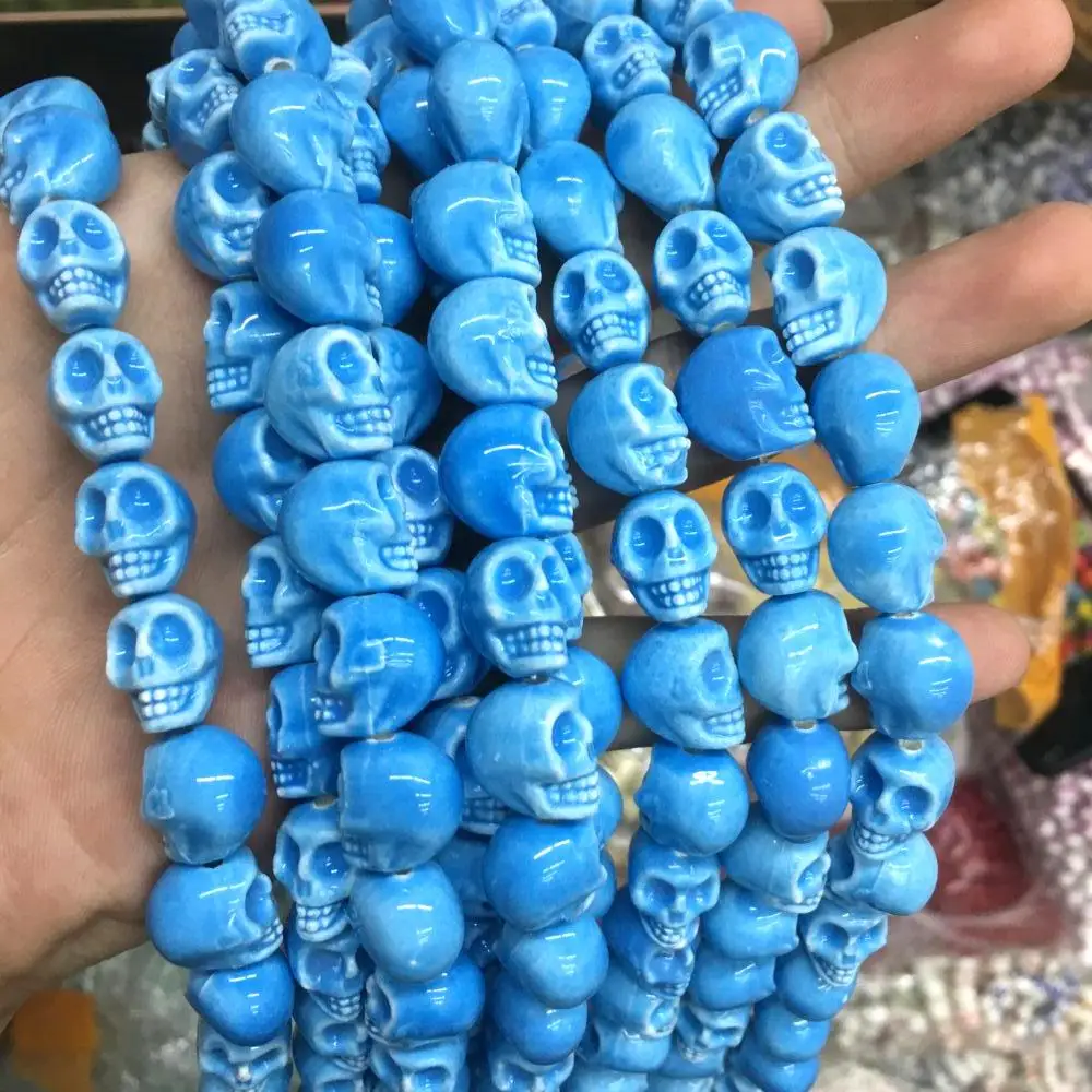 Wholesale Glass Multicolor Skull Bead Lampwork Glass Loose Beads For Jewelry Making DIY Bracelet Necklace Craft Accessroeis