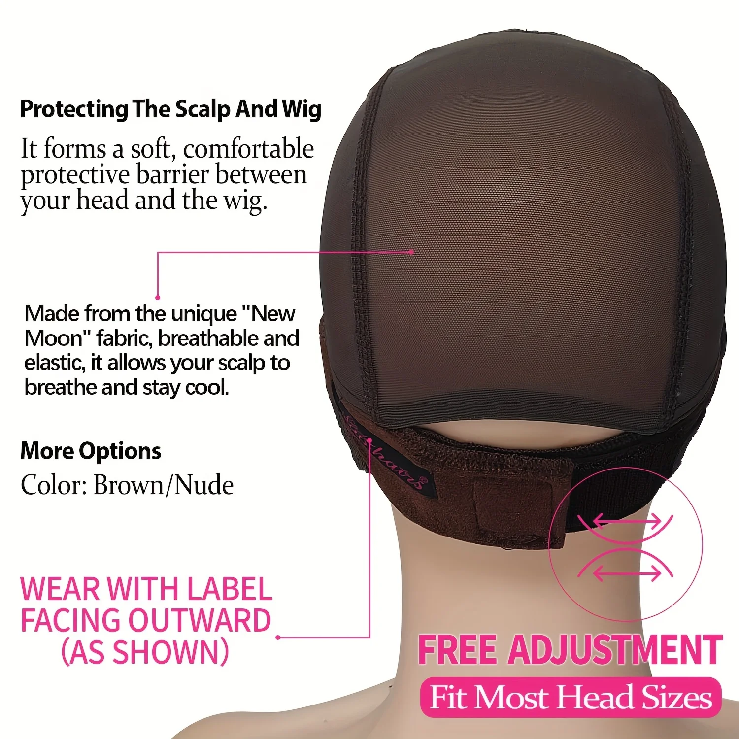 قبعة شعر مستعار للسيدات - قبعة شعر مستعار قابلة للتعديل غير قابلة للانزلاق بدون غراء، قبعة شعر مستعار بدانتيل أمامي عالي الوضوح قابلة لإعادة الاستخدام، مناسبة لجميع المقاسات #4