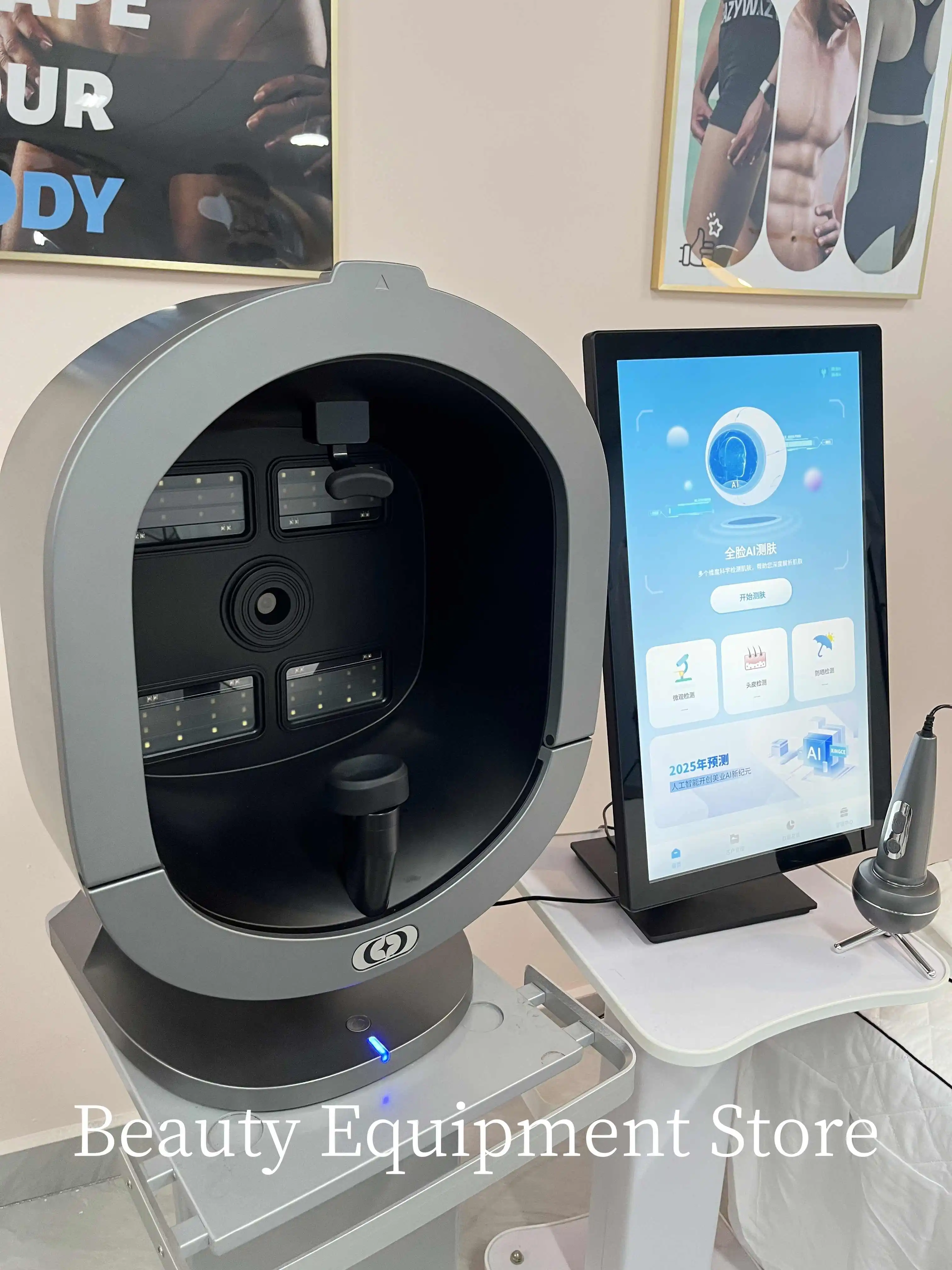 X5 AI Skin Analysis 8 Spectrum 3D Smart Facial Scanner UV Skin Hair Analysis Measuring Machine Digital 21.5-inch