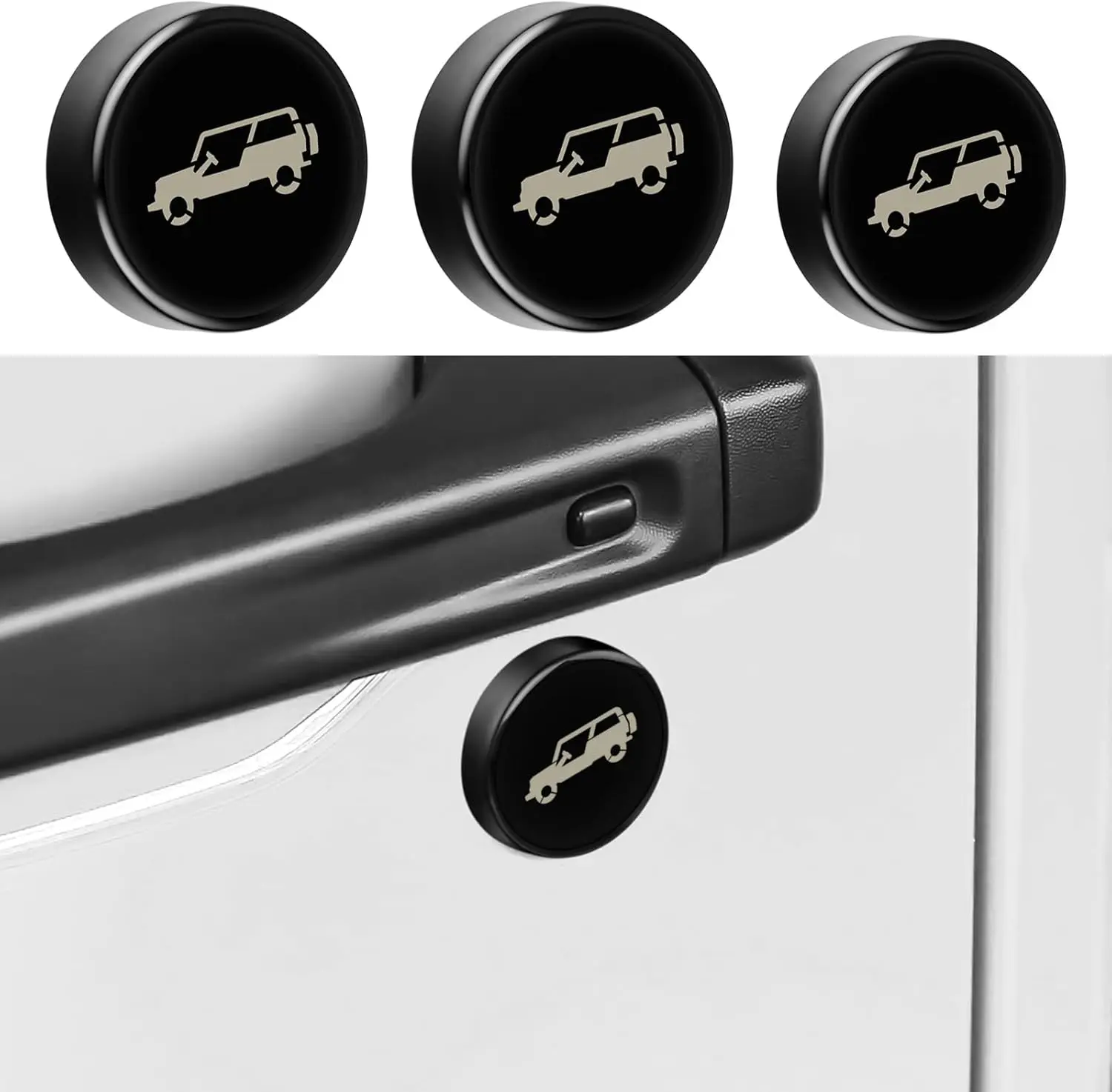 3PCS Strong Magnetic Keyhole Covers for Jeep Wrangler JL JLU 2018-2026 & Gladiator JT 2020-2026,Door Lock Covers with Logo,Keyho