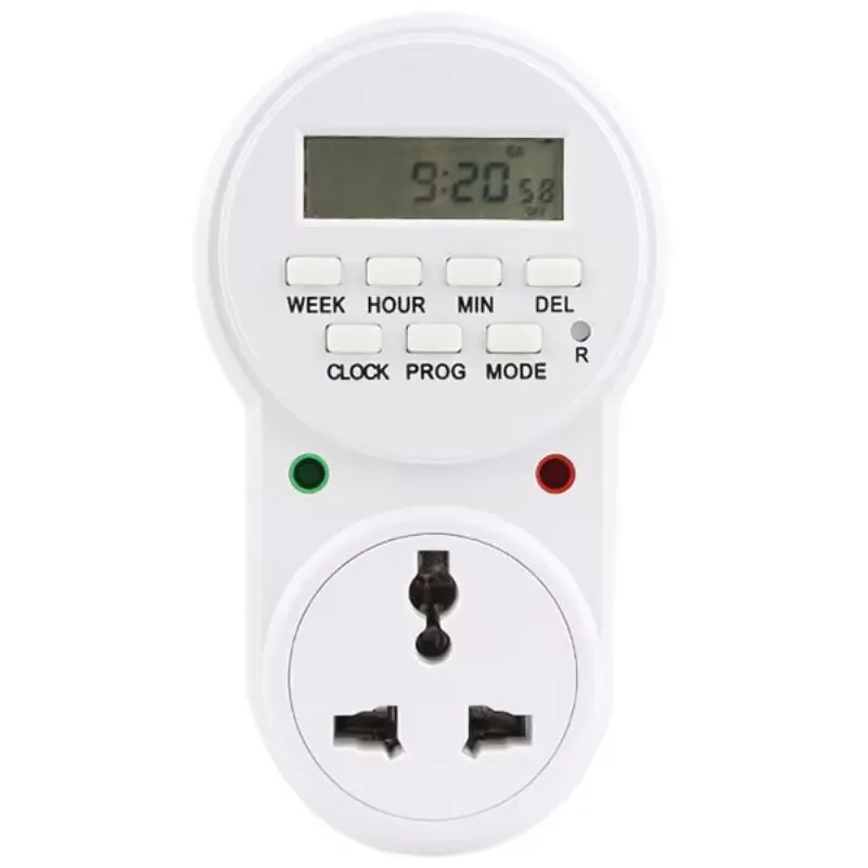 7 Day Digital Timer Plug, LCD Display Programmable Timer Socket, Energy Saving Timing Controller for Light Fan Aquarium